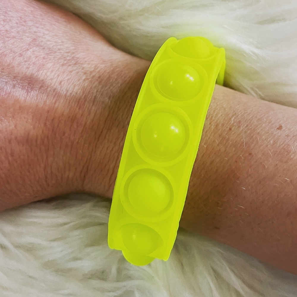 Neon Yellow Pop It Sensory Fidget Bracelet
